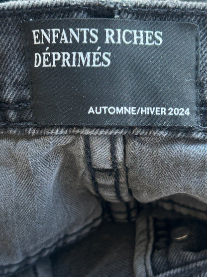 Enfants Riches Deprimes Washed Black Distressed Flared Jeans