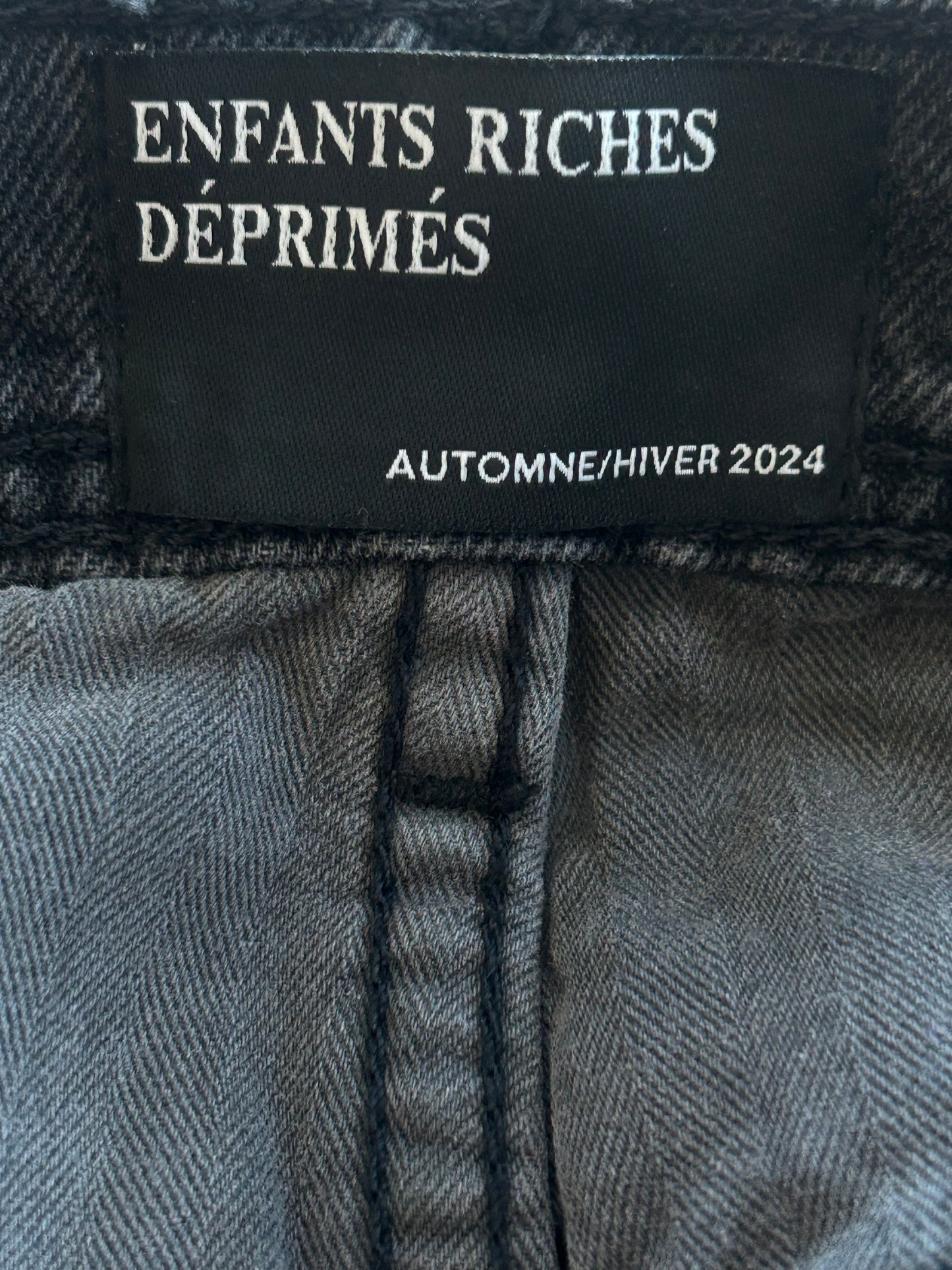 Enfants Riches Deprimes Washed Black Distressed Flared Jeans