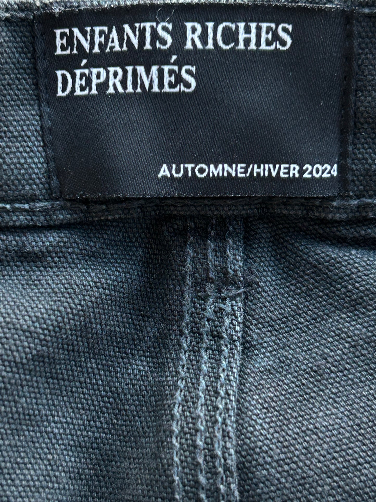 Enfants Riches Deprimes Washed Black Distressed Carpenter Pants