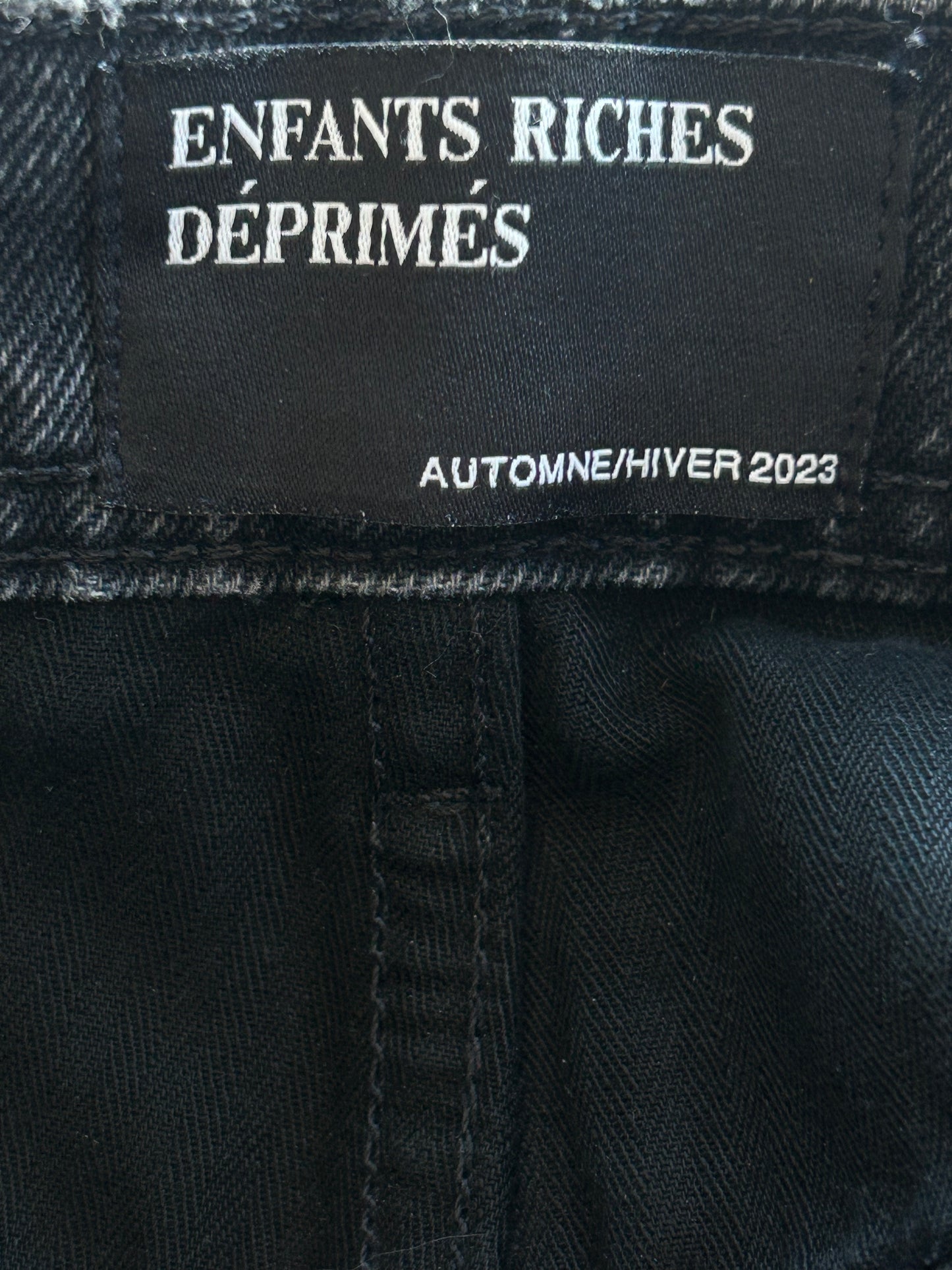 Enfants Riches Deprimes Faded Grey Distressed Flared Jeans