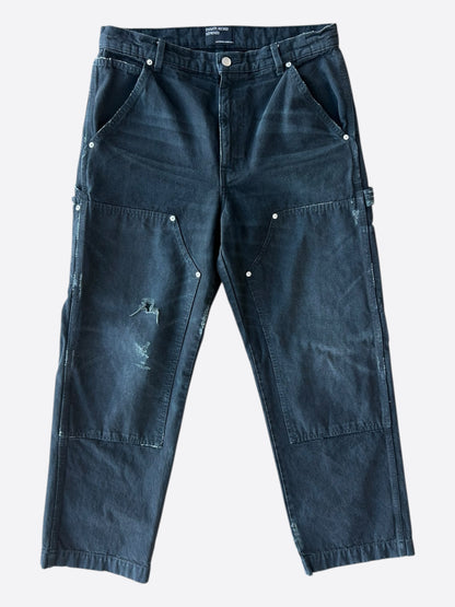 Enfants Riches Deprimes Washed Black Distressed Carpenter Pants
