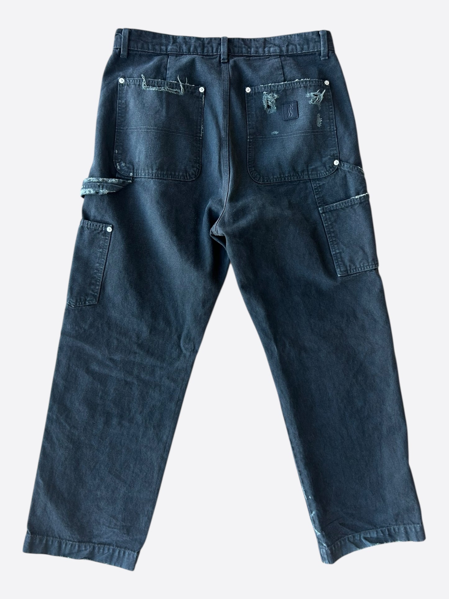 Enfants Riches Deprimes Washed Black Distressed Carpenter Pants