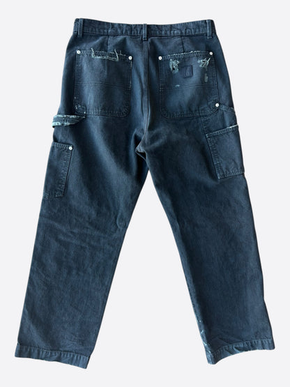 Enfants Riches Deprimes Washed Black Distressed Carpenter Pants