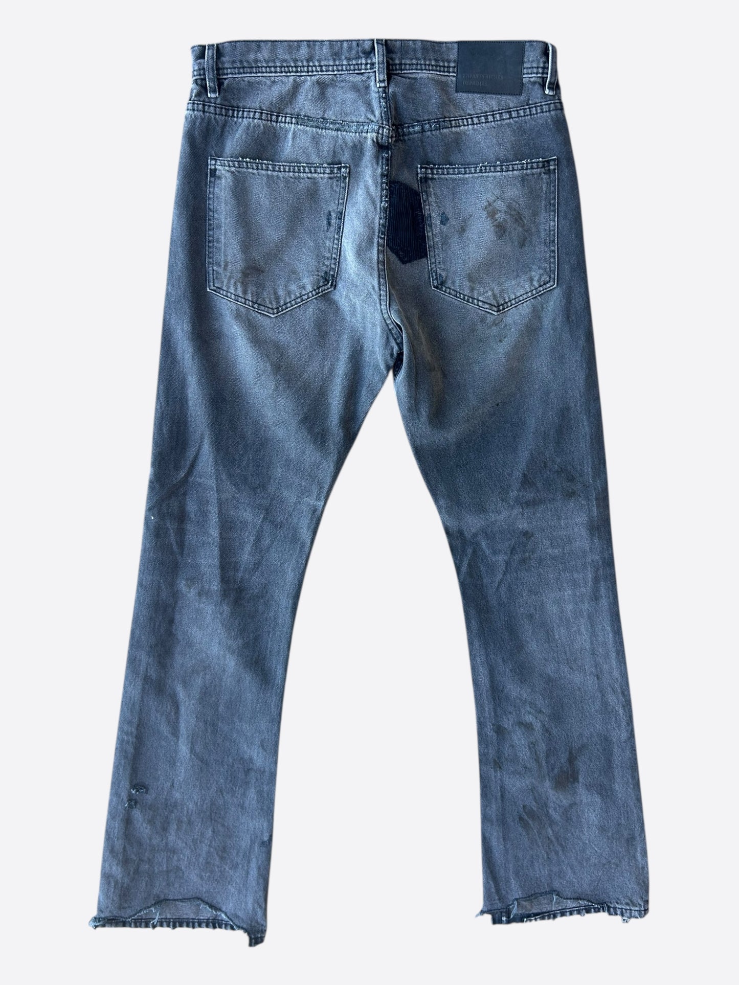 Enfants Riches Deprimes Washed Black Distressed Flared Jeans