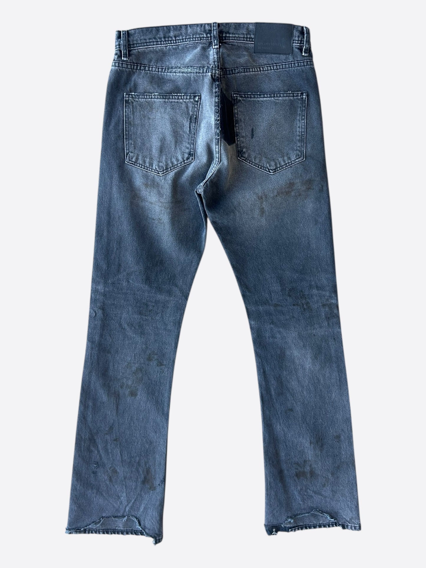 Enfants Riches Deprimes Washed Black Distressed Flared Jeans