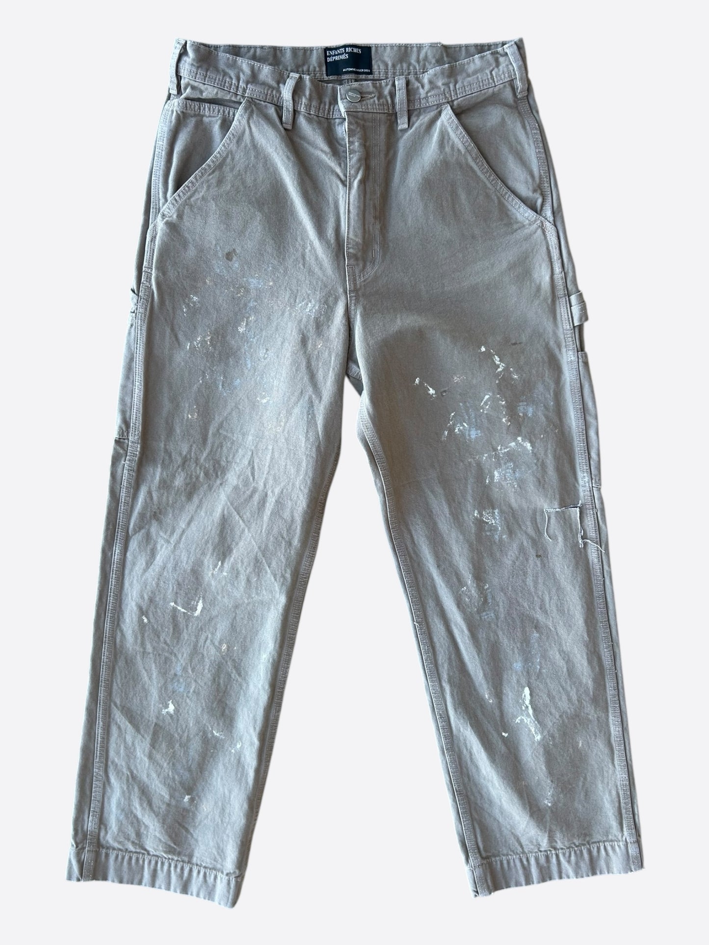 Enfants Riches Deprimes Beige Paint Splatter Carpenter Pants