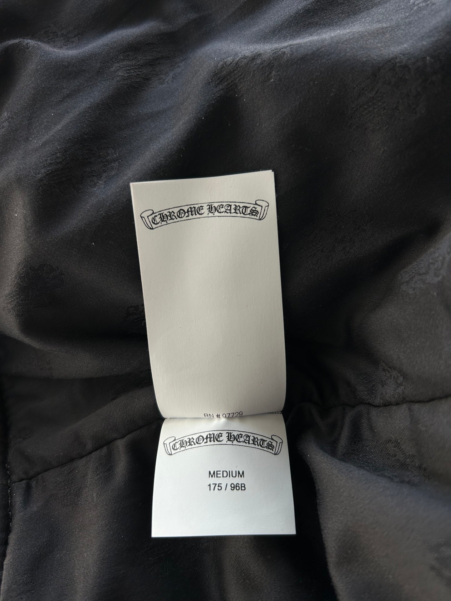 Chrome Hearts Black & Silver Dagger Leather Bomber Jacket