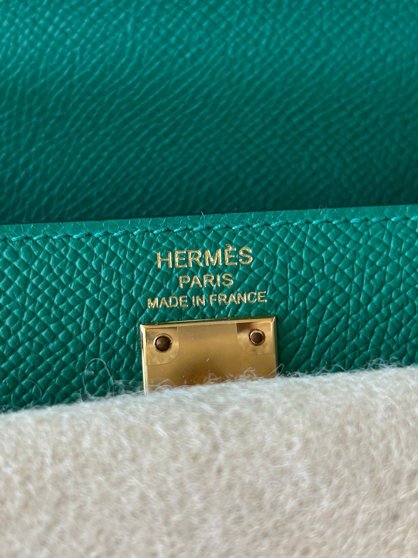 Hermes Vert Jade Epsom & Gold Hardware Kelly 28