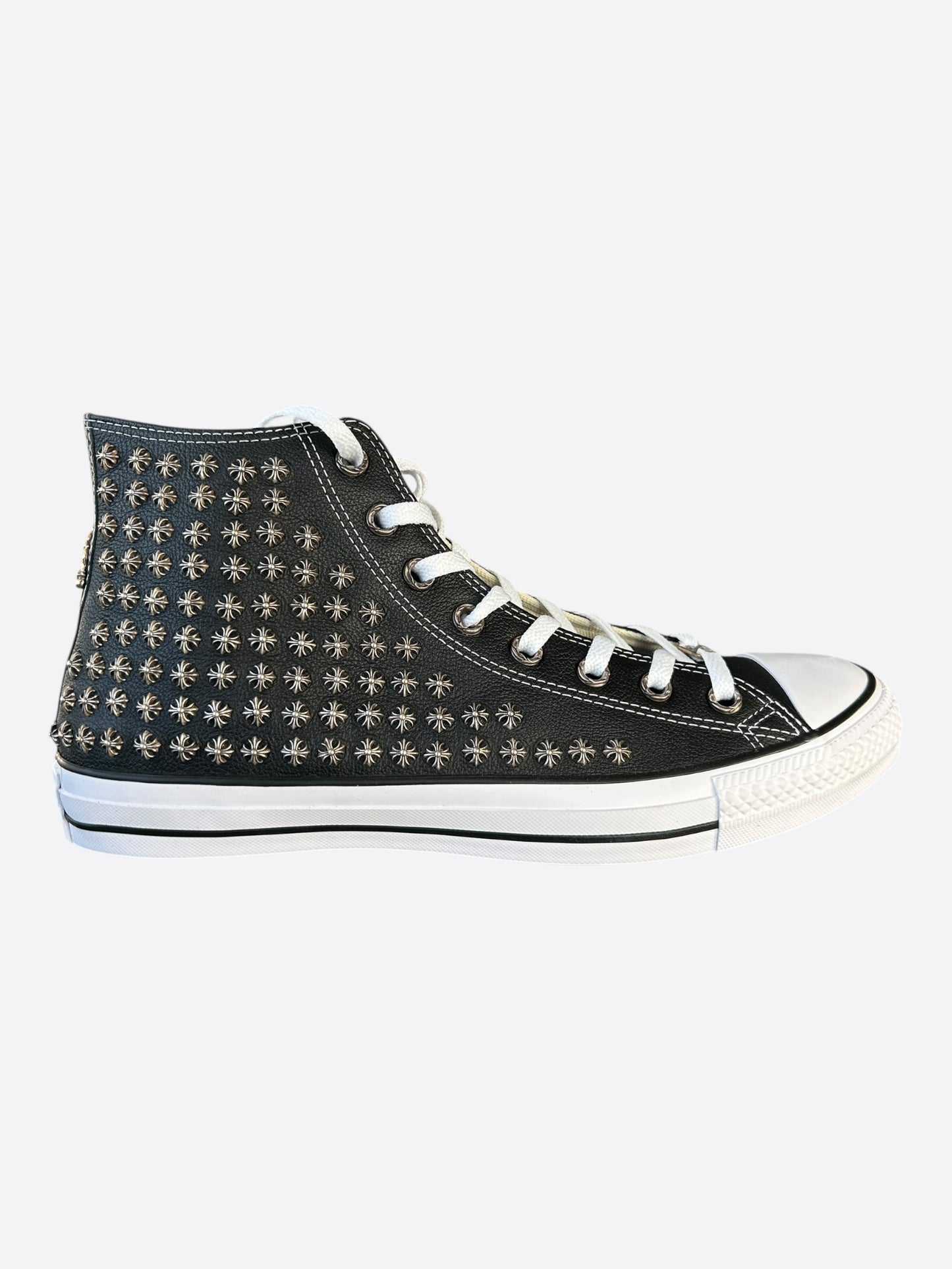 Chrome Hearts Black & Silver Cross High Top Converse