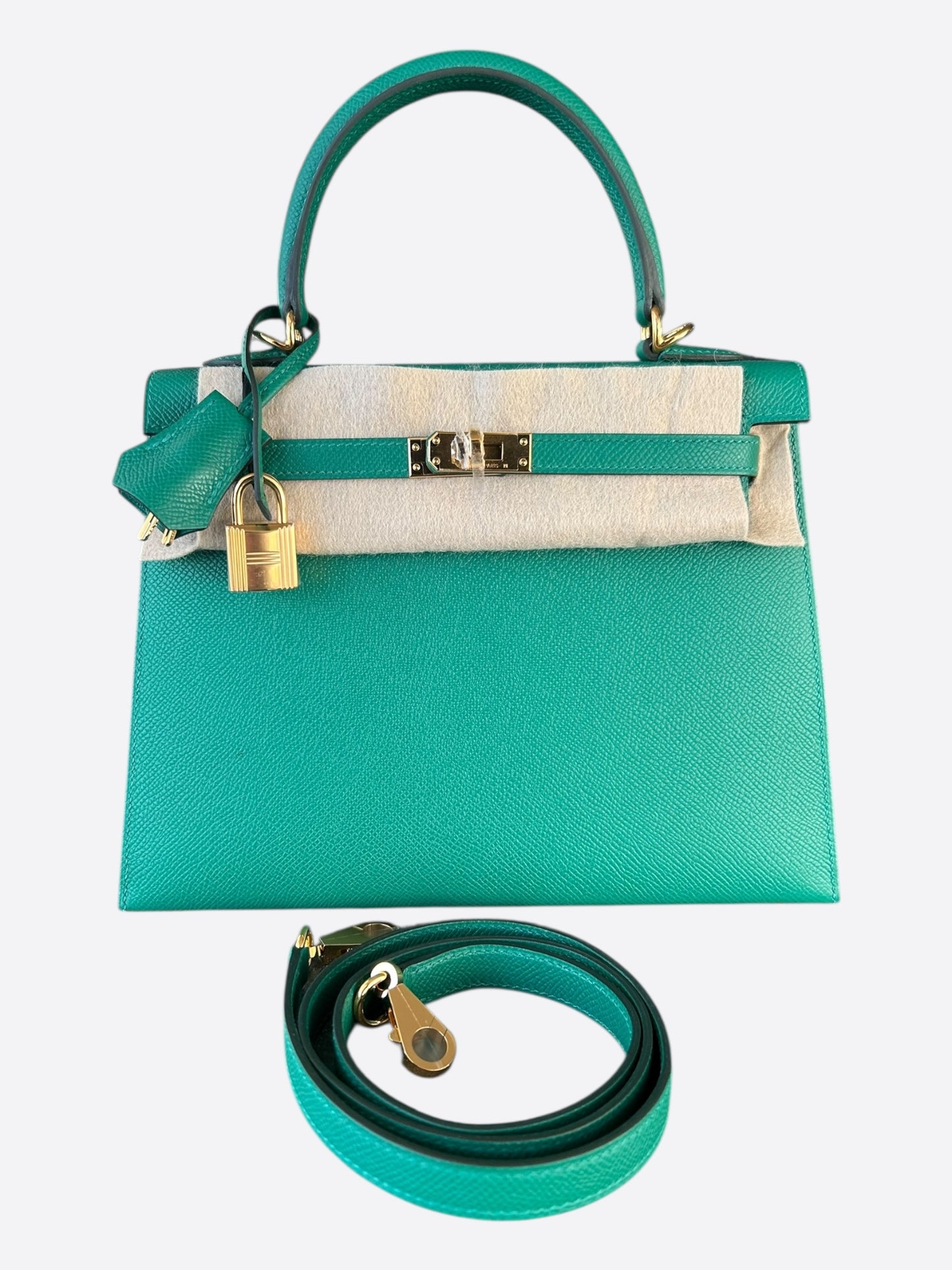 Hermes Vert Jade Epsom & Gold Hardware Kelly 28