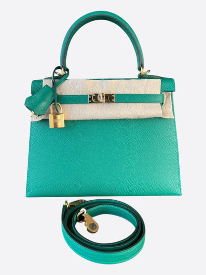Hermes Vert Jade Epsom & Gold Hardware Kelly 28