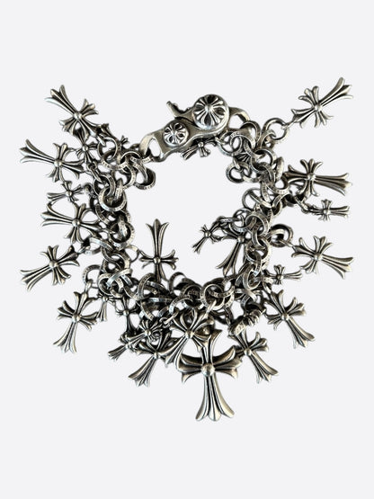 Chrome Hearts Silver Multi Cross Charm Bracelet
