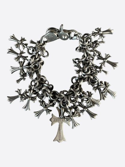 Chrome Hearts Silver Multi Cross Charm Bracelet