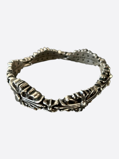 Chrome Hearts Silver Floral Cross Bracelet