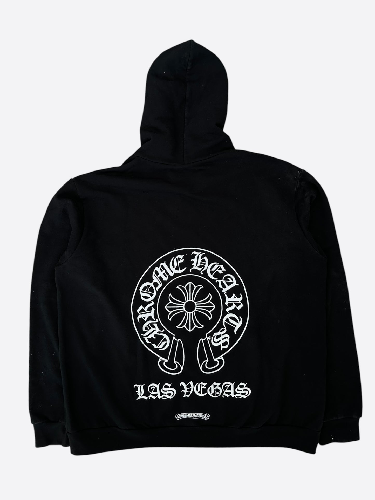 Chrome Hearts Black & White Las Vegas Horseshoe Logo Zip Up Hoodie