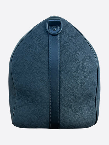 Louis Vuitton Black Taurillon Monogram Keepall 50