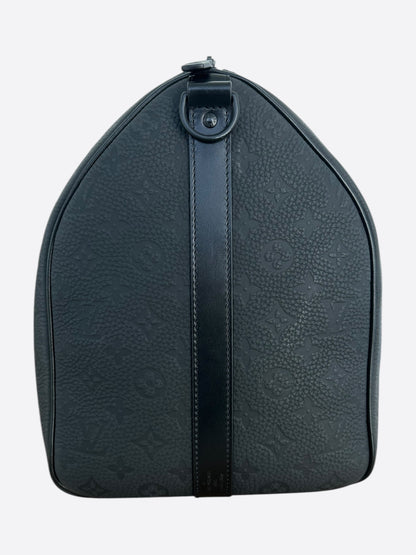 Louis Vuitton Black Taurillon Monogram Keepall 50