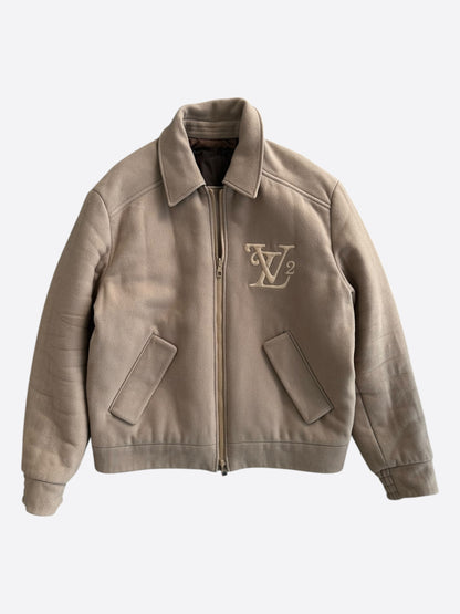 Louis Vuitton Nigo Beige & Brown Damier Reversible Bomber Jacket