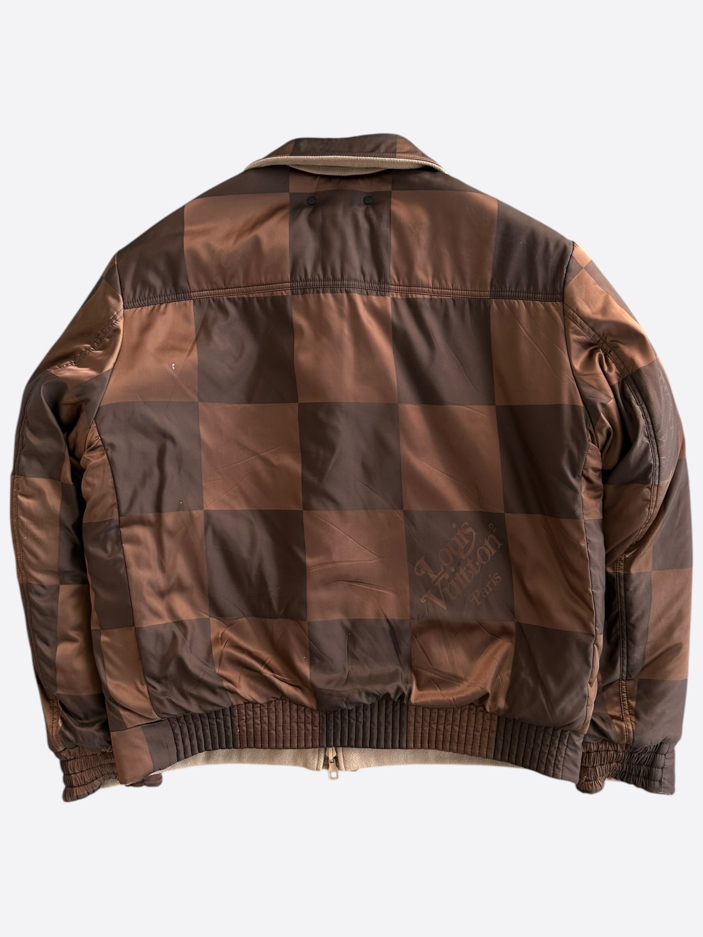 Louis Vuitton Nigo Beige & Brown Damier Reversible Bomber Jacket