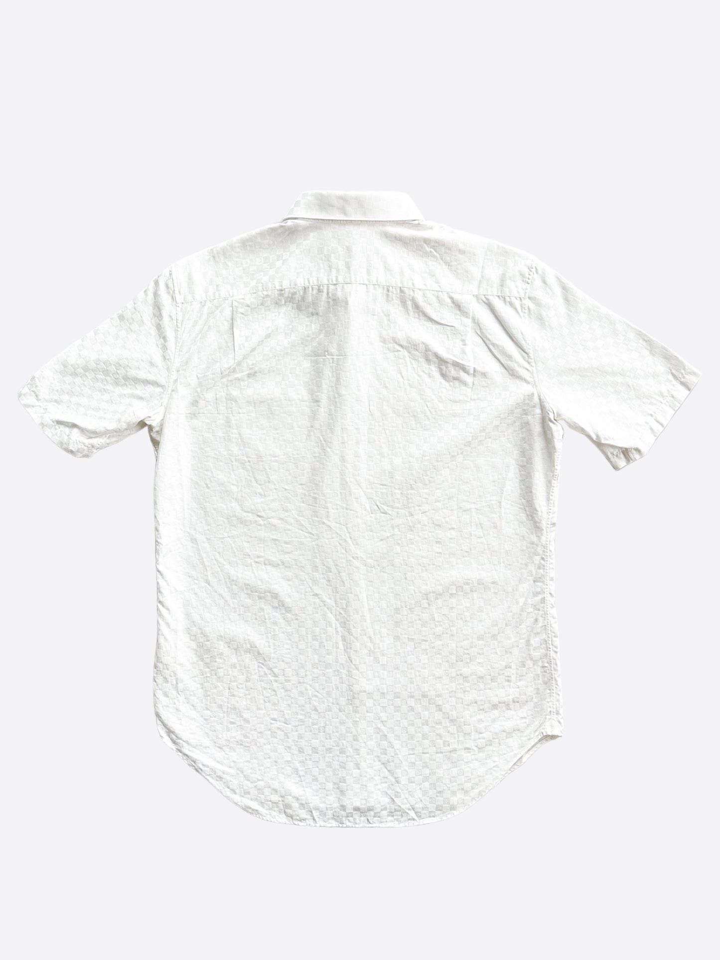 Louis Vuitton White Damier Monogram Button Up Shirt