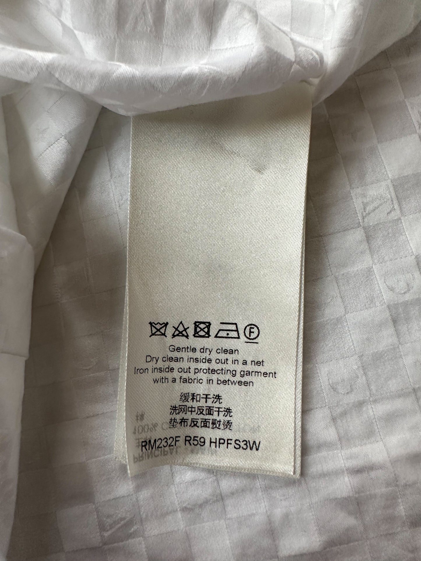 Louis Vuitton White Damier Monogram Button Up Shirt