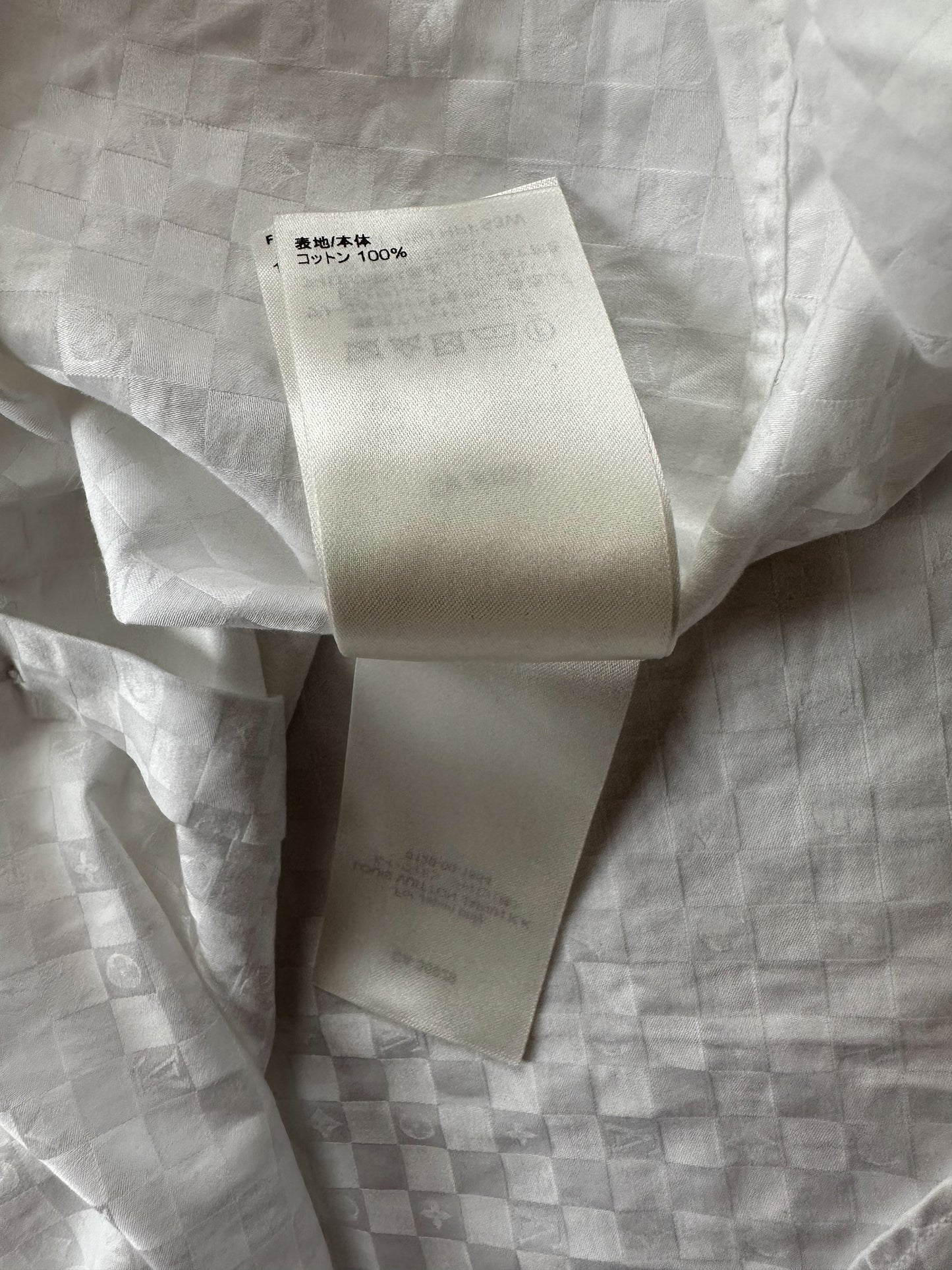 Louis Vuitton White Damier Monogram Button Up Shirt