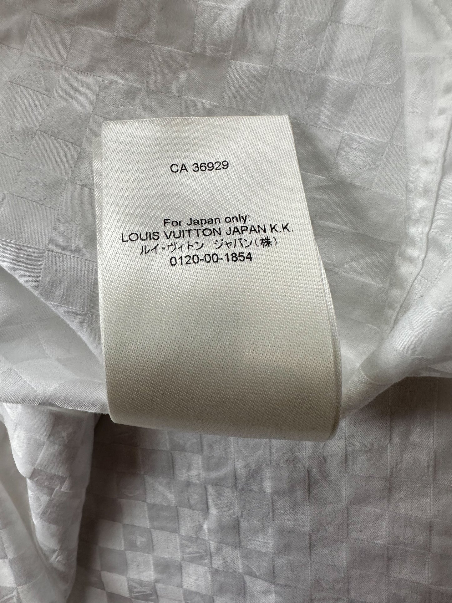 Louis Vuitton White Damier Monogram Button Up Shirt
