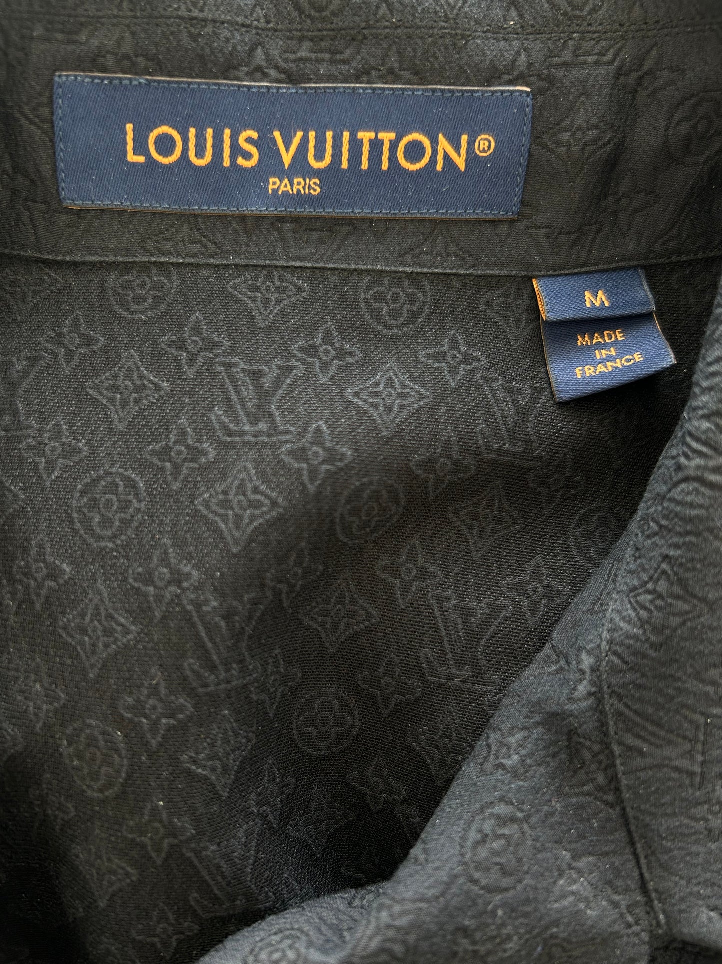 Louis Vuitton Black Mini Monogram Silk Button Up Shirt