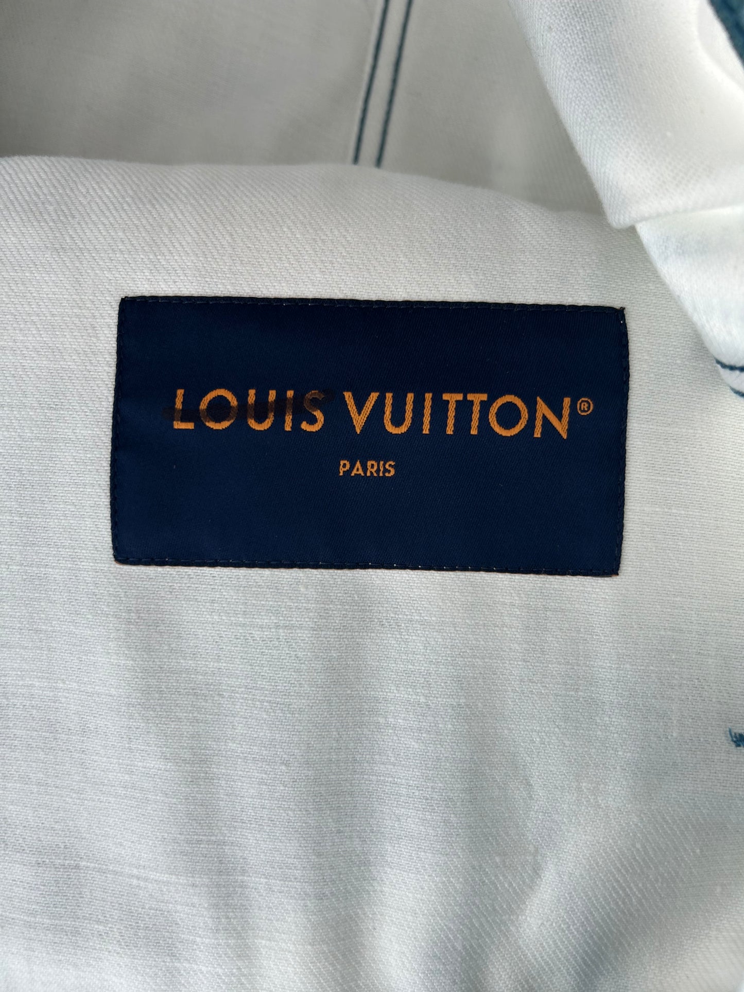 Louis Vuitton White & Blue Shibori Monogram Denim Jacket