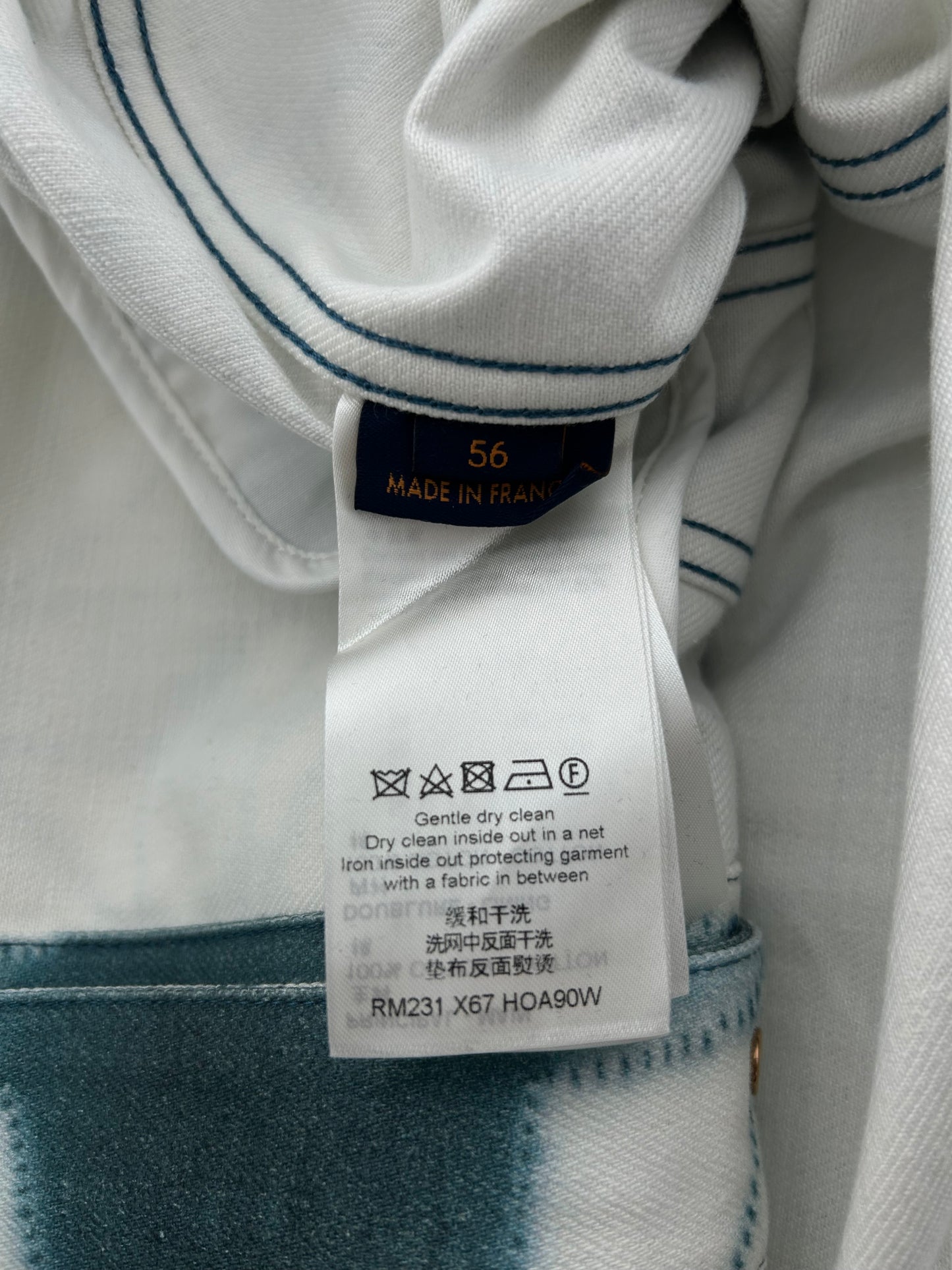 Louis Vuitton White & Blue Shibori Monogram Denim Jacket