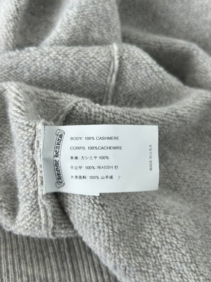 Chrome Hearts Grey & Black Embroidered Cashmere Zip Up Hoodie