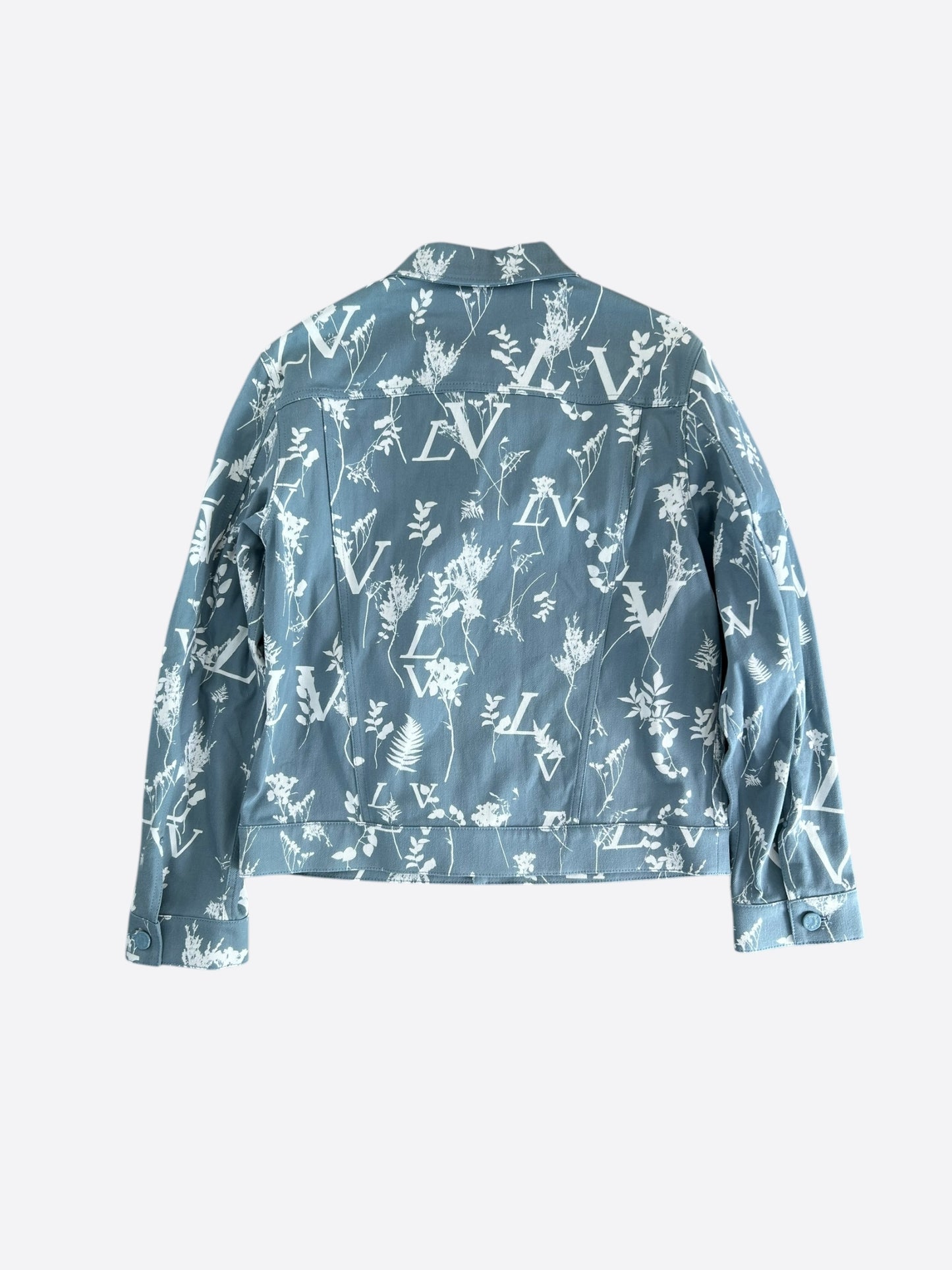 Louis Vuitton Blue & White LV Leaf Denim Jacket