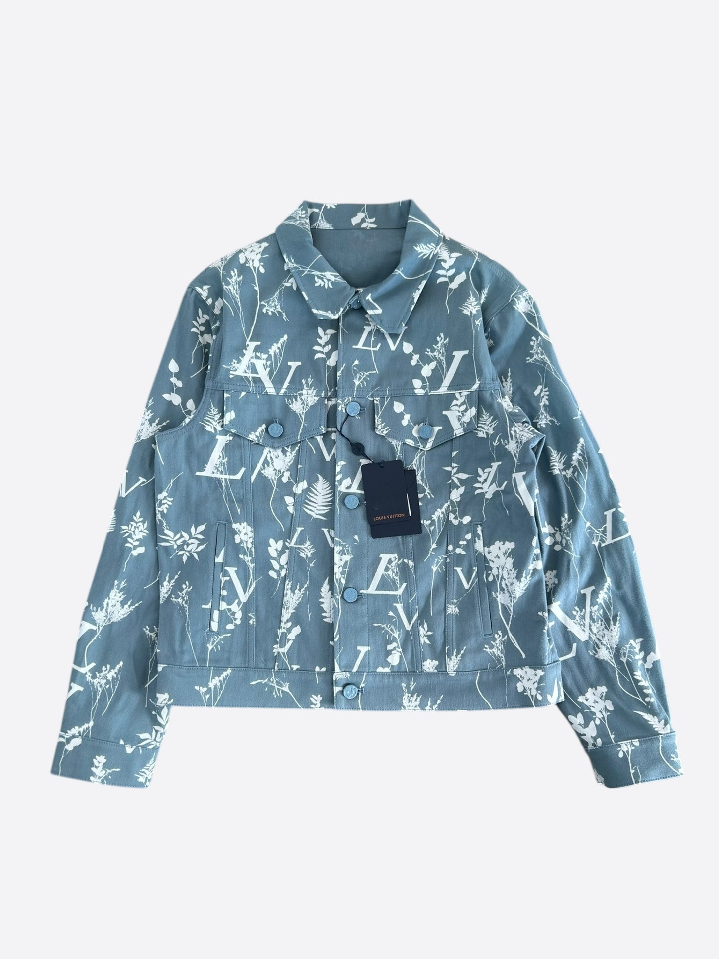 Louis Vuitton Blue & White LV Leaf Denim Jacket