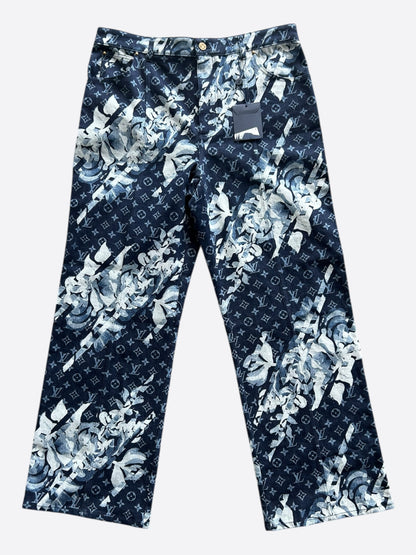 Louis Vuitton Blue Floral Monogram Jeans