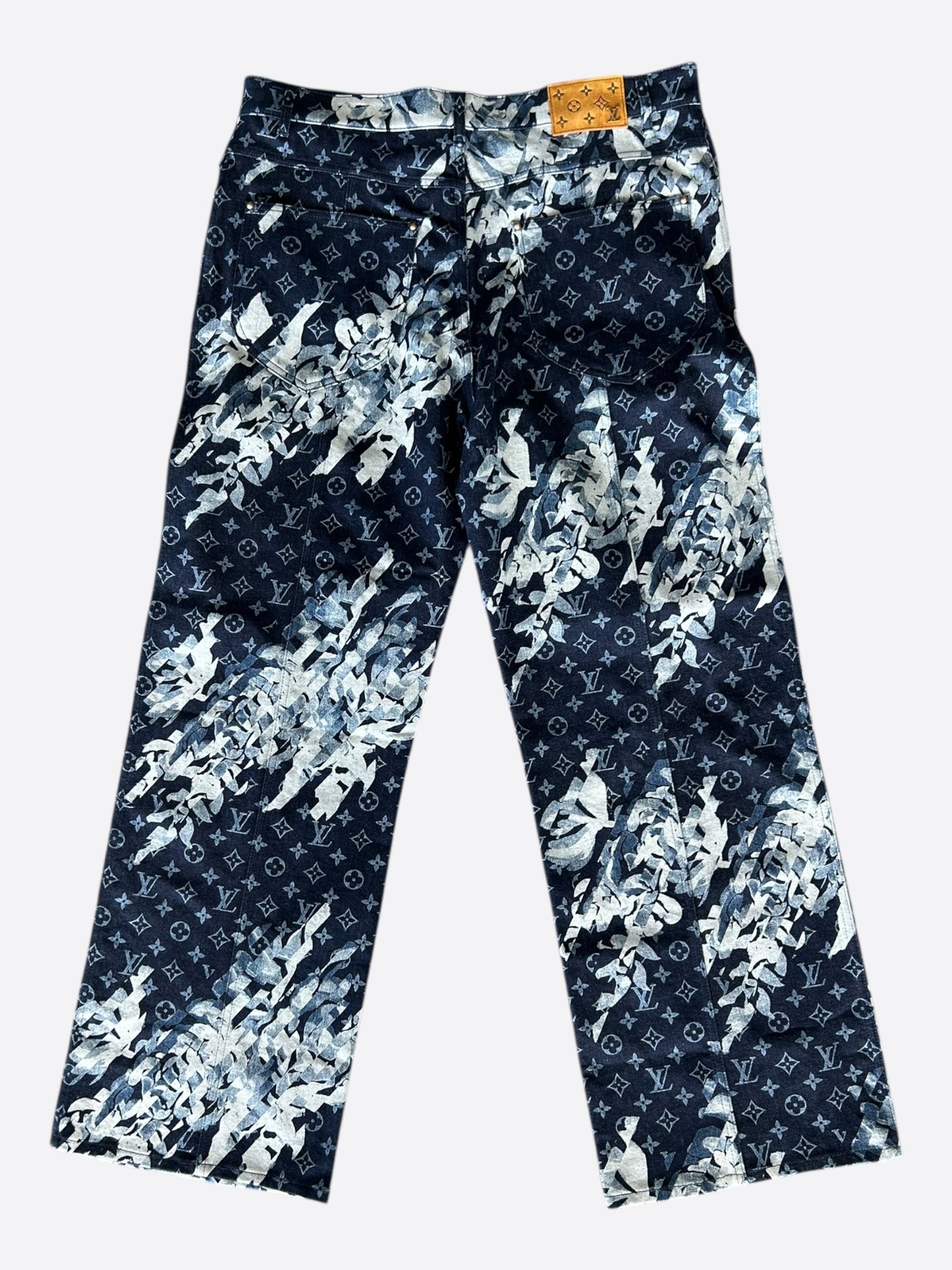 Louis Vuitton Blue Floral Monogram Jeans