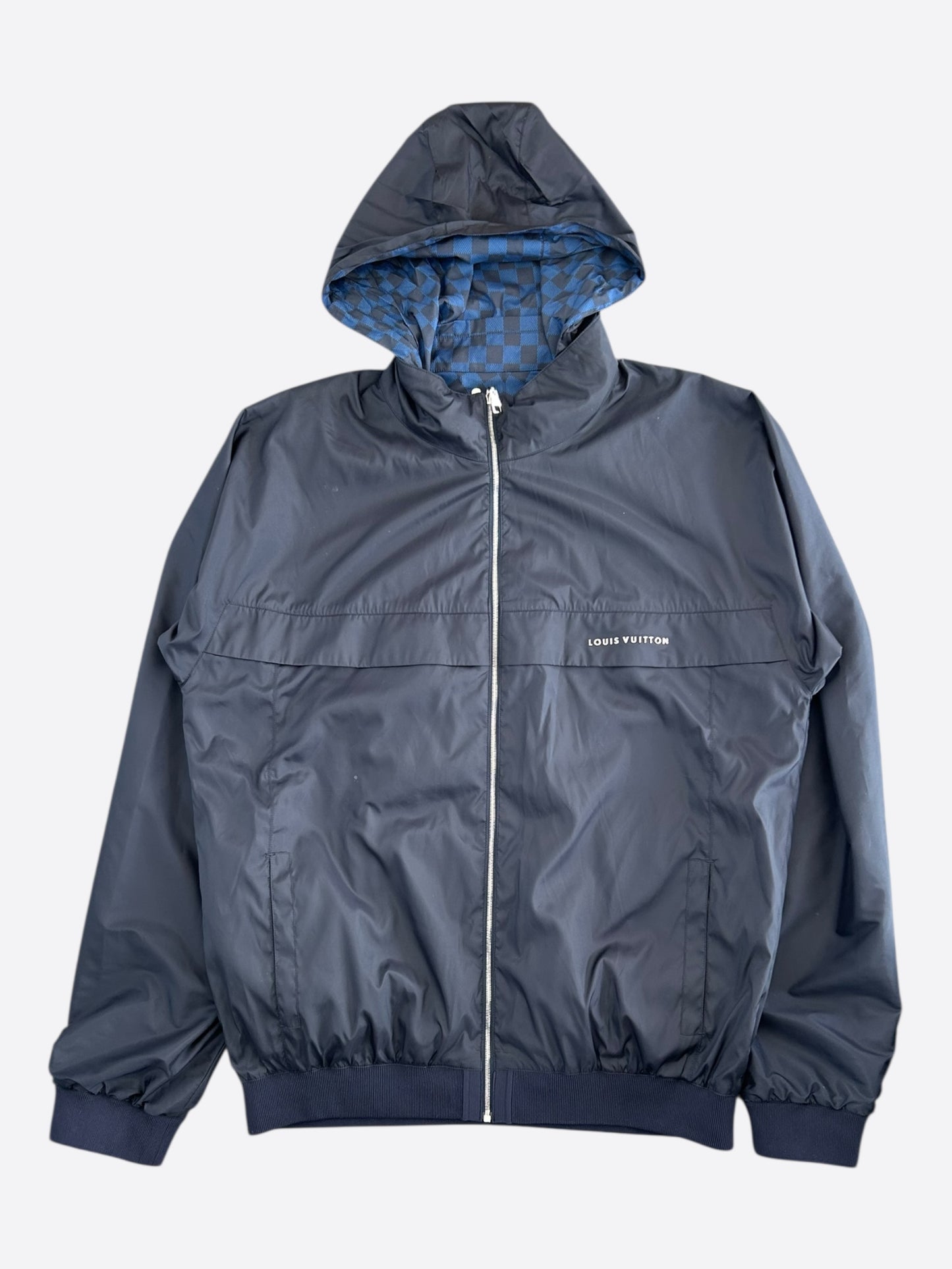 Louis Vuitton Black & Blue Damier Reversible Windbreaker