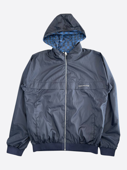 Louis Vuitton Black & Blue Damier Reversible Windbreaker