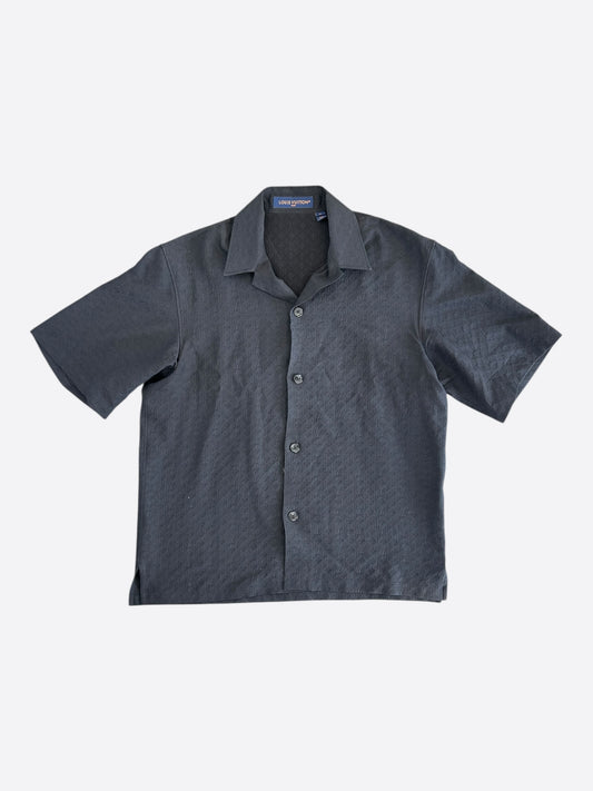 Louis Vuitton Black Mini Monogram Silk Button Up Shirt