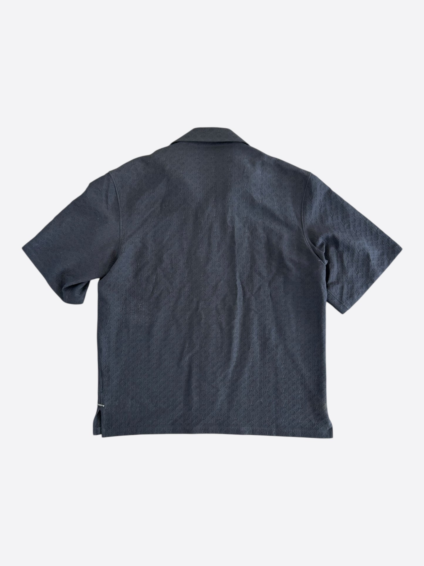 Louis Vuitton Black Mini Monogram Silk Button Up Shirt