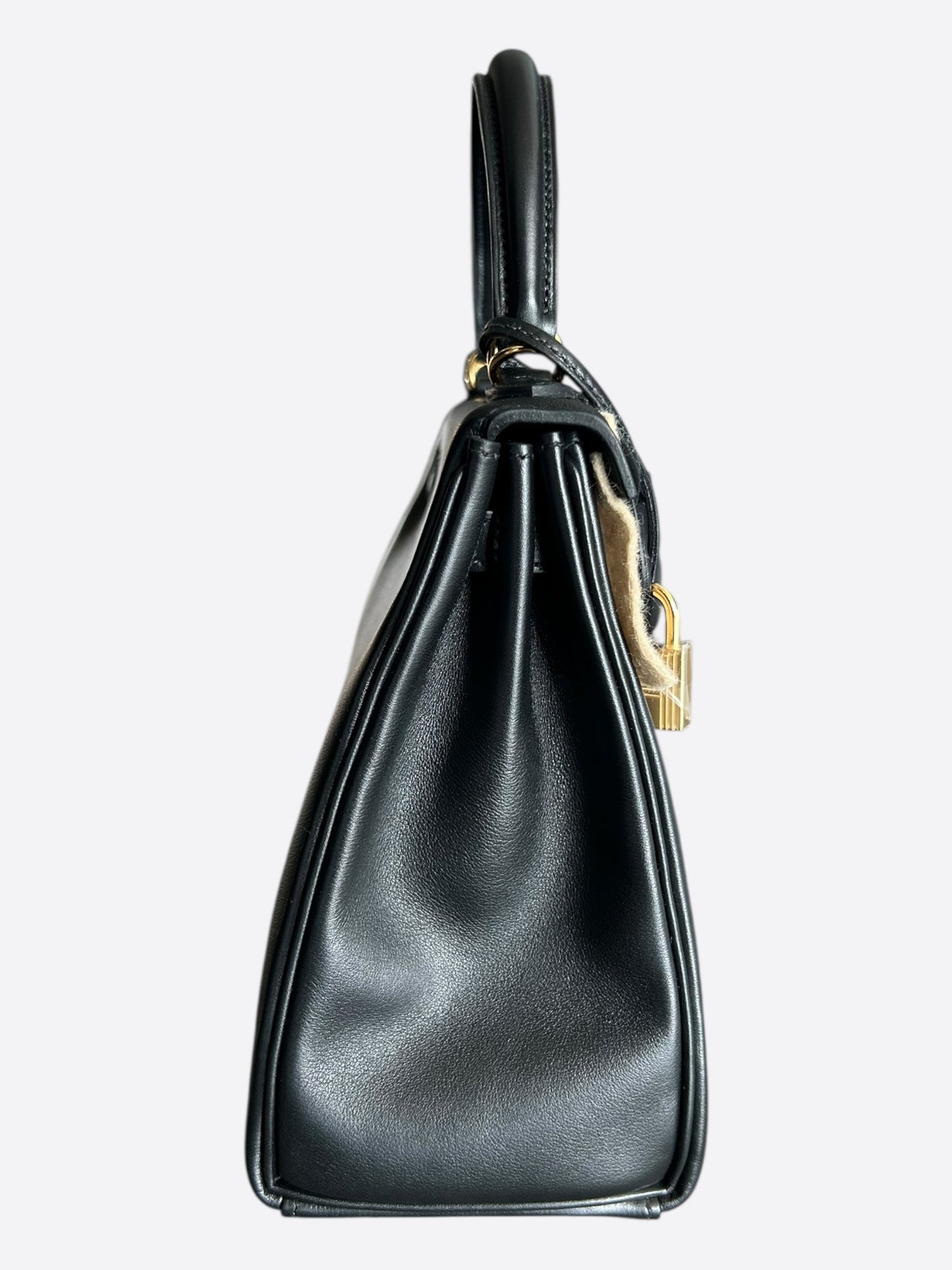 Hermes Black Swift & Gold Hardware Kelly 25