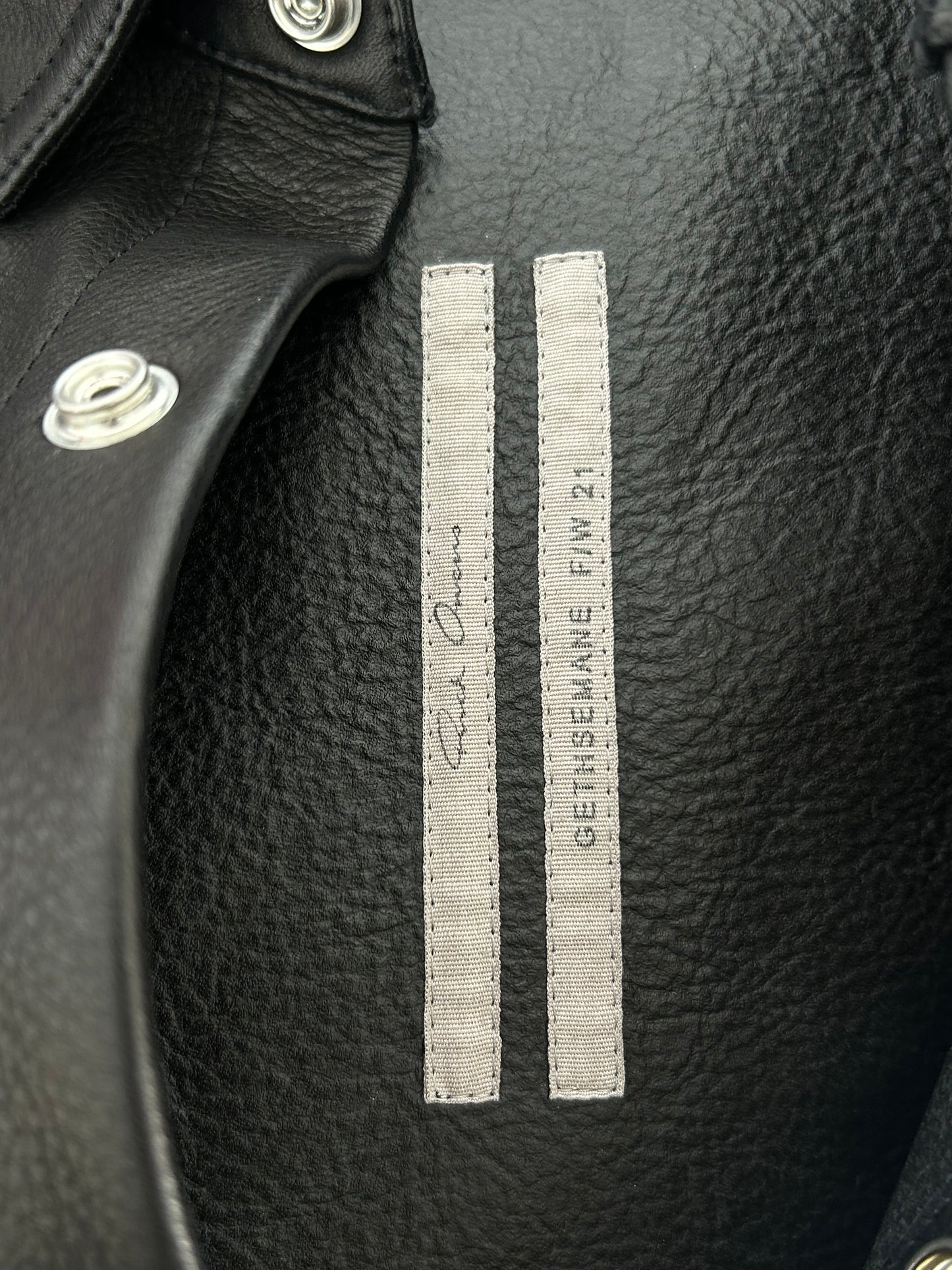 Rick Owens Black Leather Overshirt