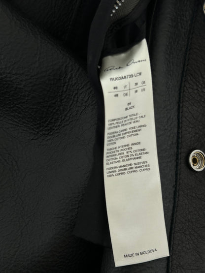 Rick Owens Black Leather Overshirt