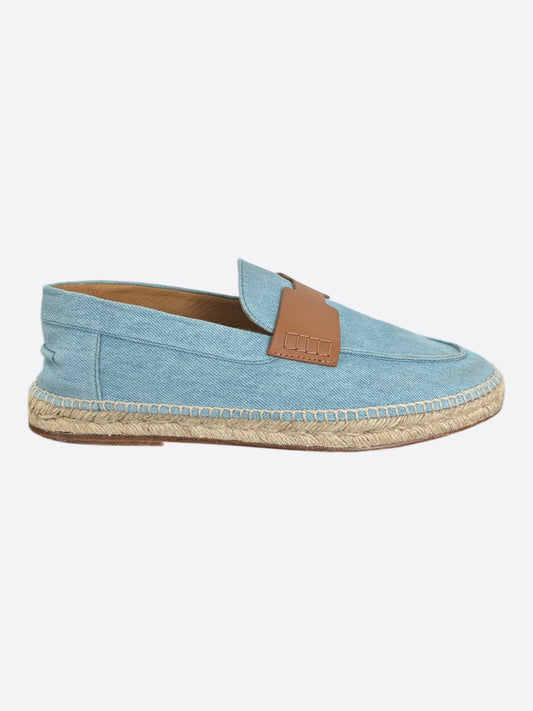 Hermes Blue & Brown Trip Espadrilles