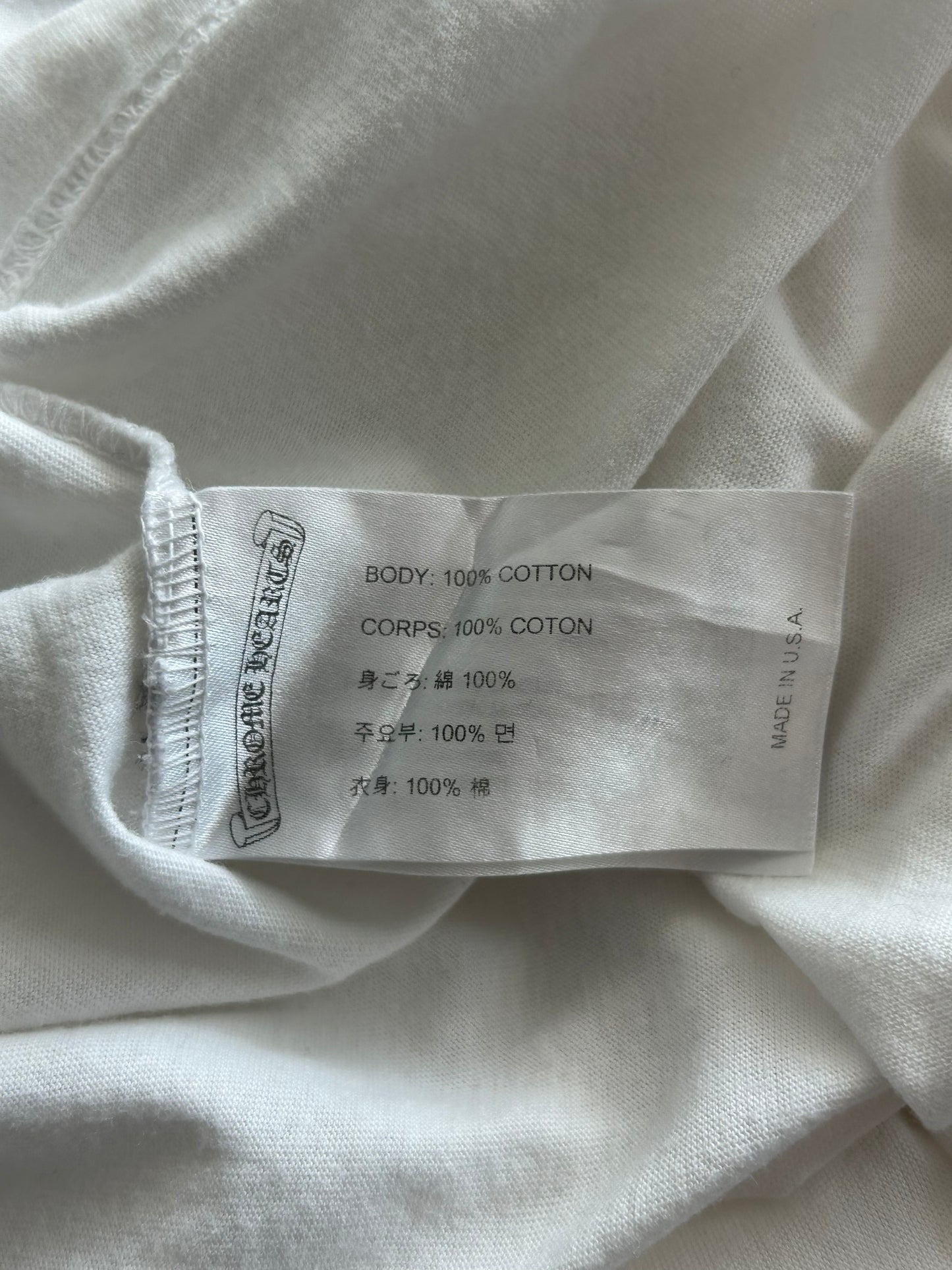 Chrome Hearts White & Black Dagger Logo T-Shirt