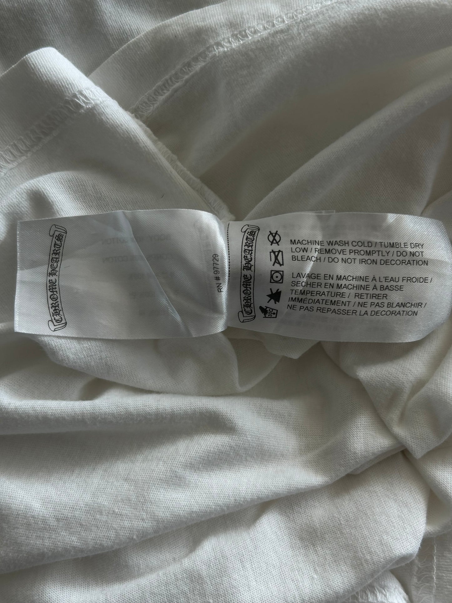 Chrome Hearts White & Black Dagger Logo T-Shirt