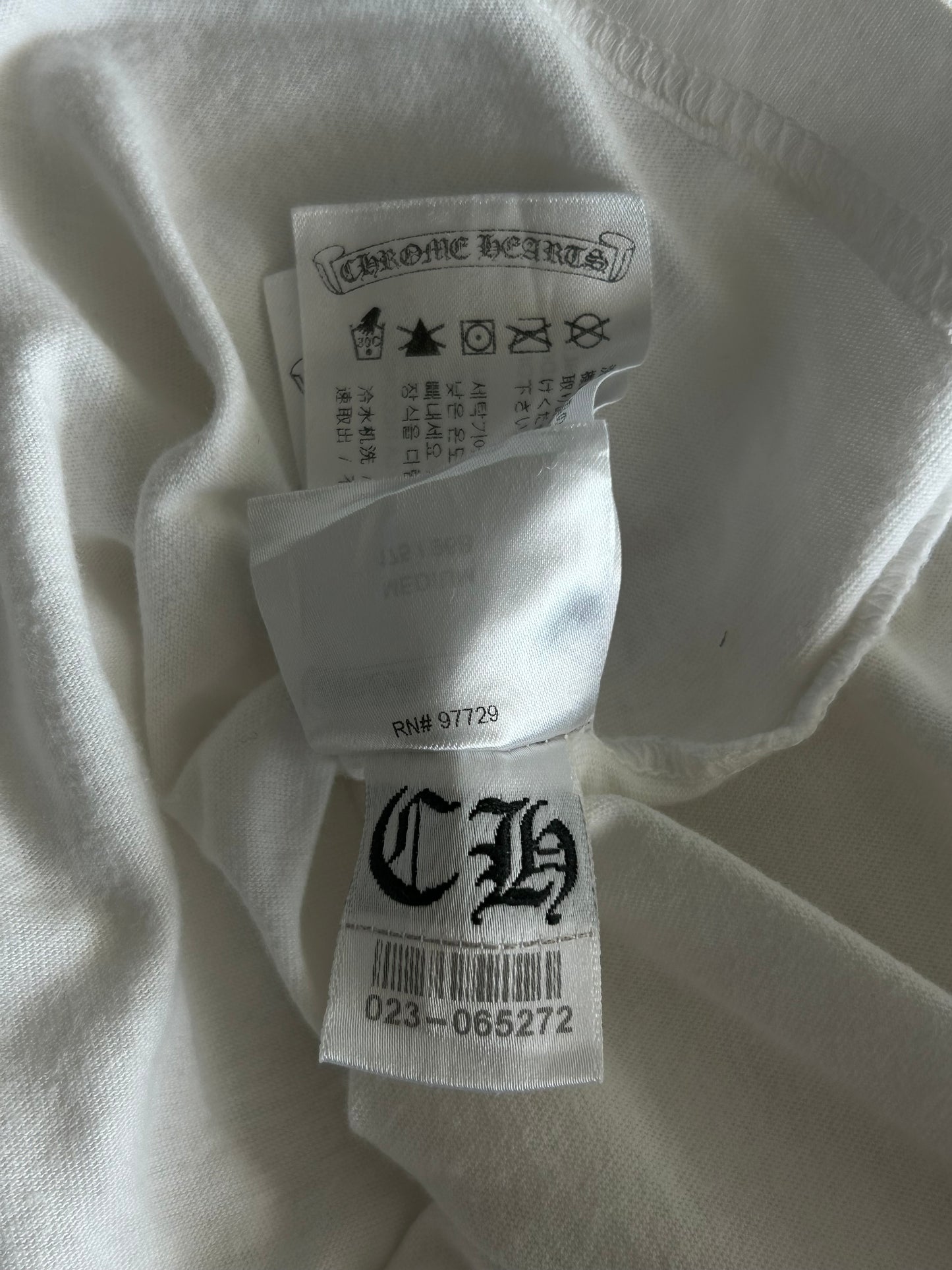 Chrome Hearts White & Black Dagger Logo T-Shirt