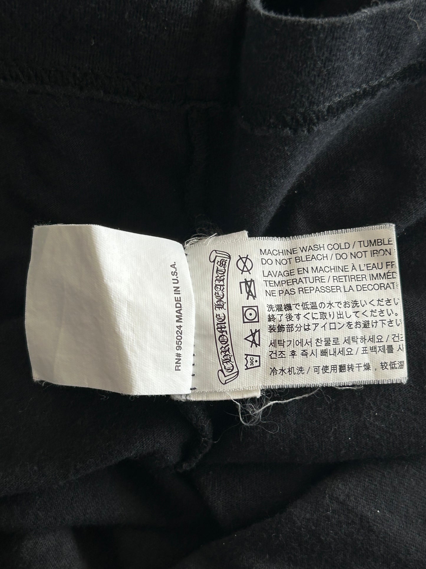 Chrome Hearts Black & White Los Angeles Horseshoe Logo T-Shirt
