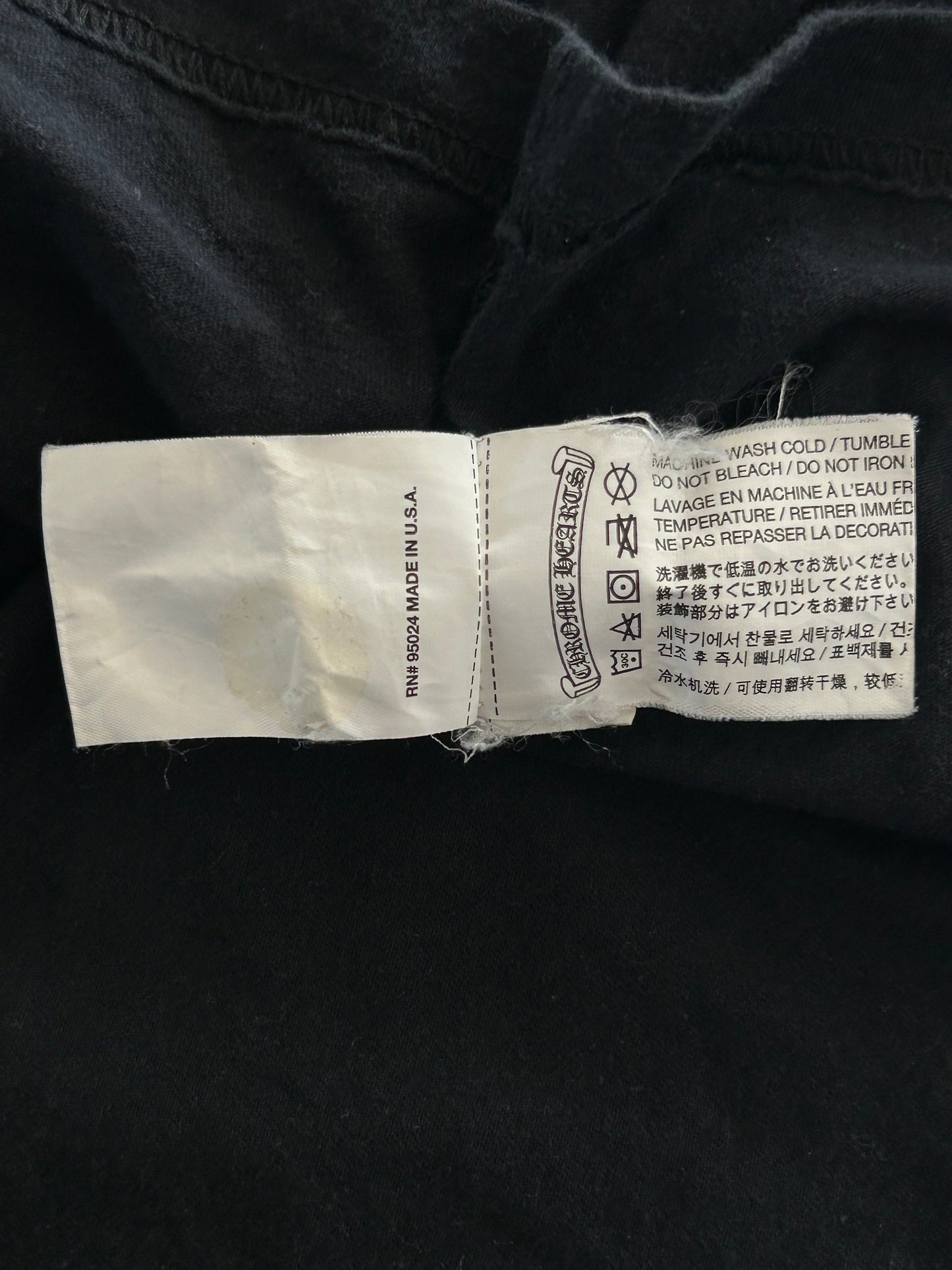Chrome Hearts Black & White Malibu Cross Logo T-Shirt