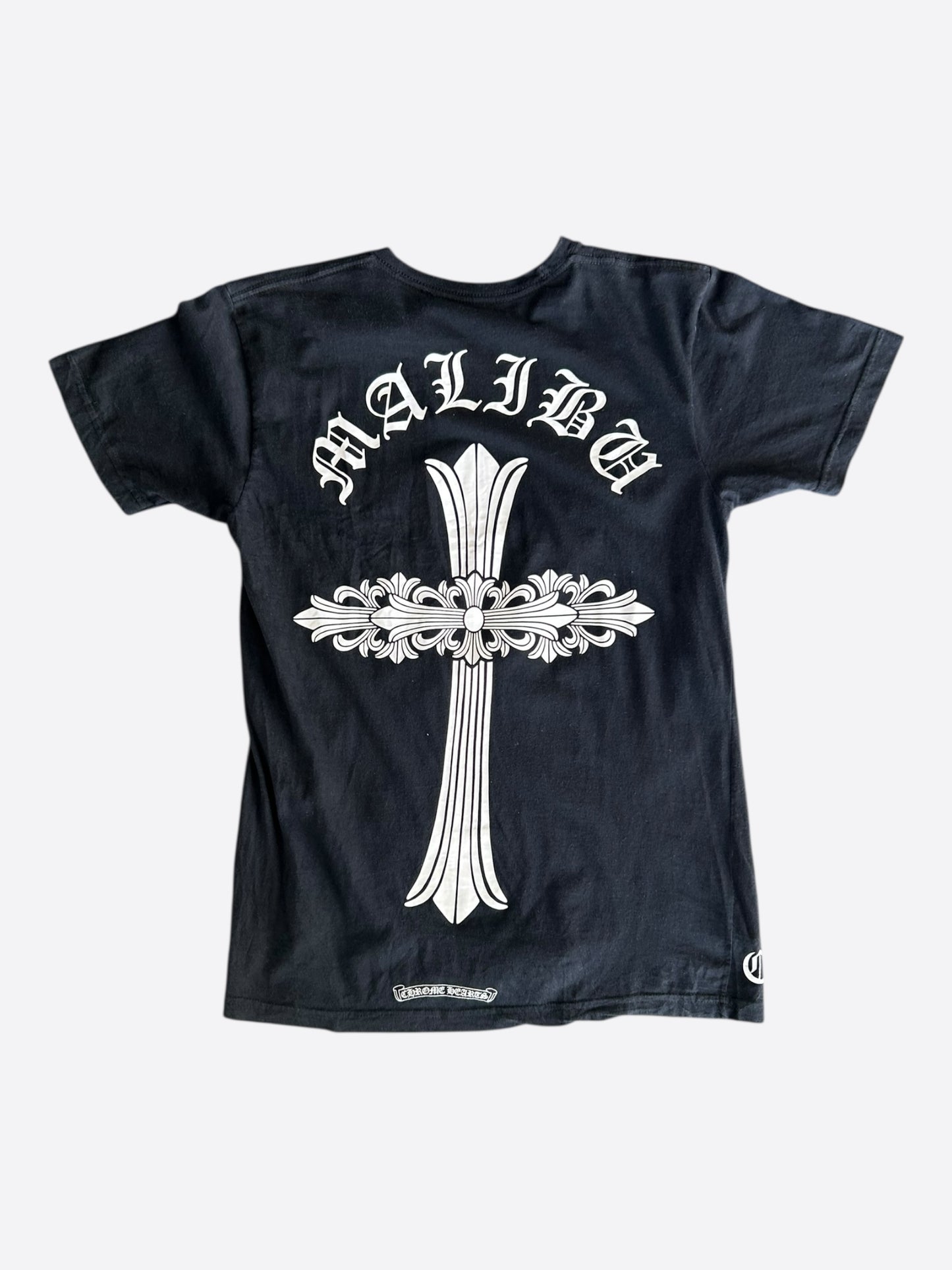 Chrome Hearts Black & White Malibu Cross Logo T-Shirt