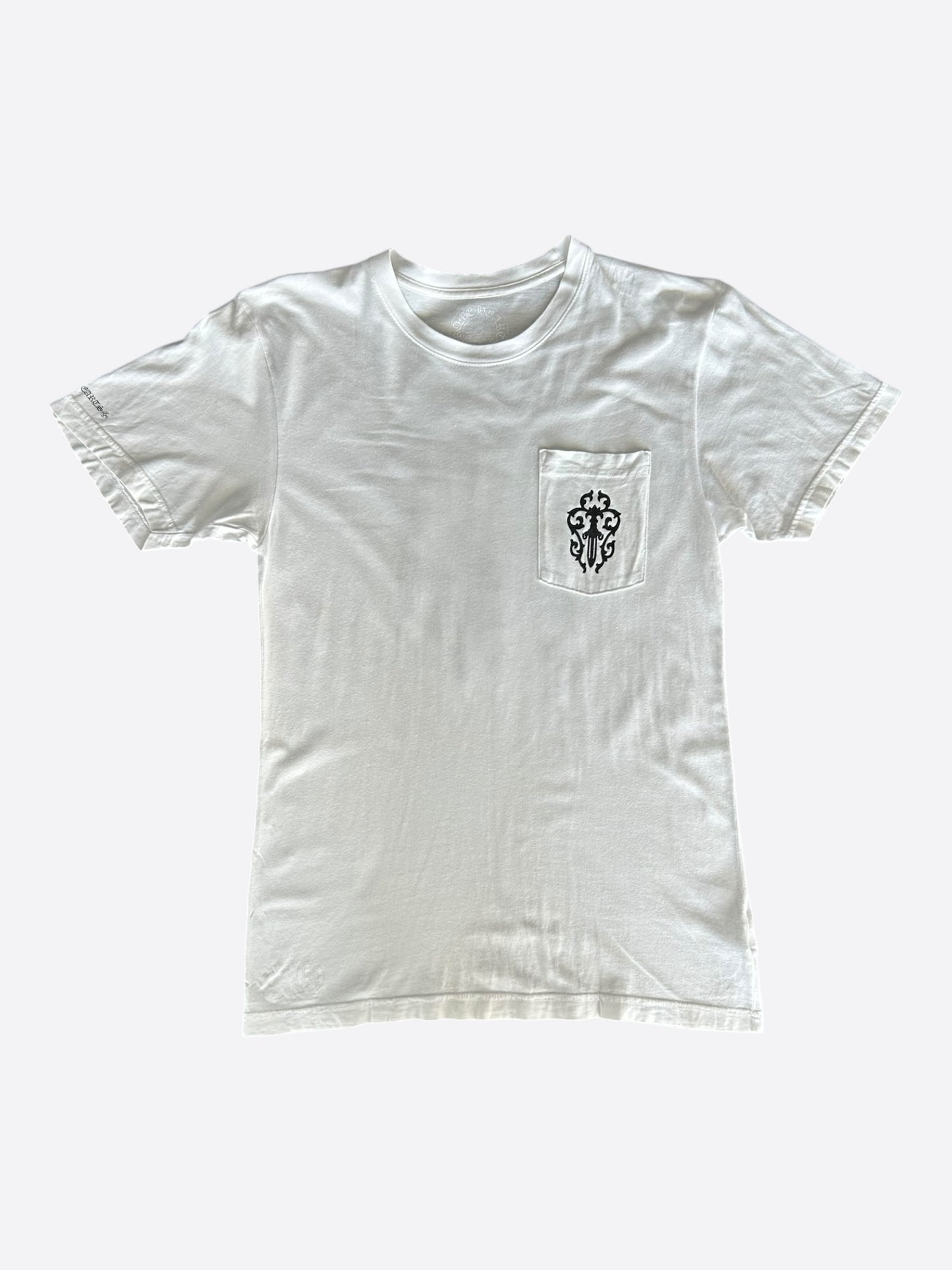 Chrome Hearts White & Black Dagger Logo T-Shirt